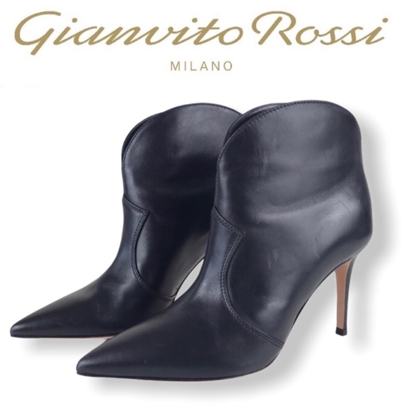 π Gianvito Rossi Black Leather Boots Booties 36.5